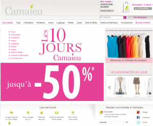 Test Utilisateur du site Camaieu.fr par weXperience.fr