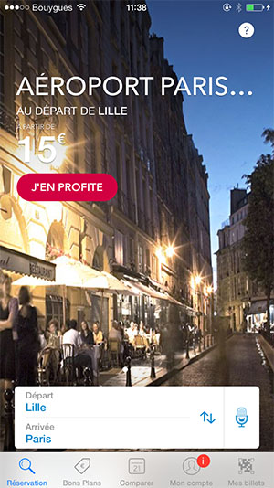 Ecran accueil app voyages-sncf oct 2016