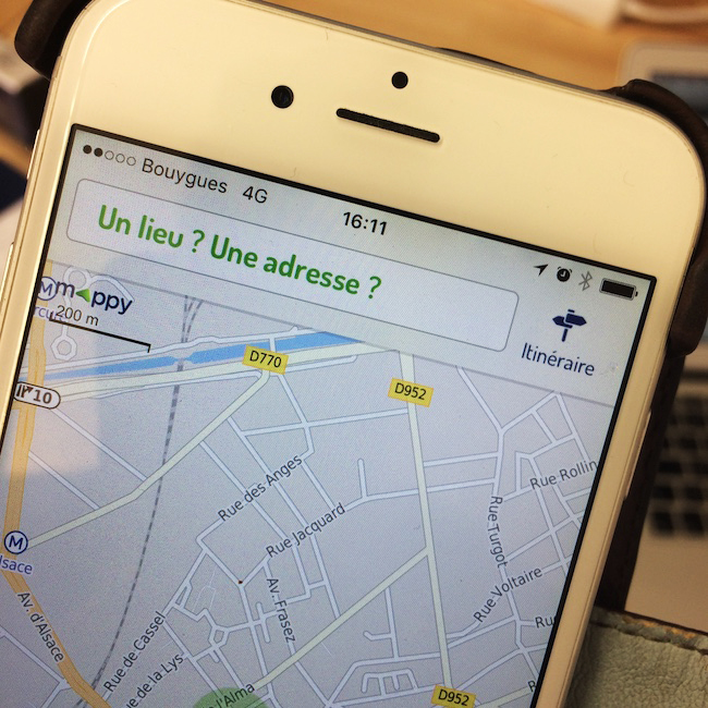 L'application Mappy sur iPhone 6